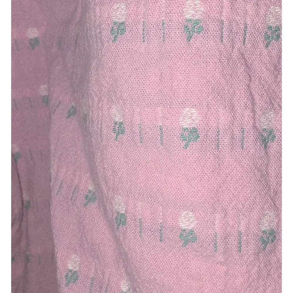 Oshkosh 2001 3/6m Vintage Pink All Over Tiny Flowers Button Lace Collar Romper